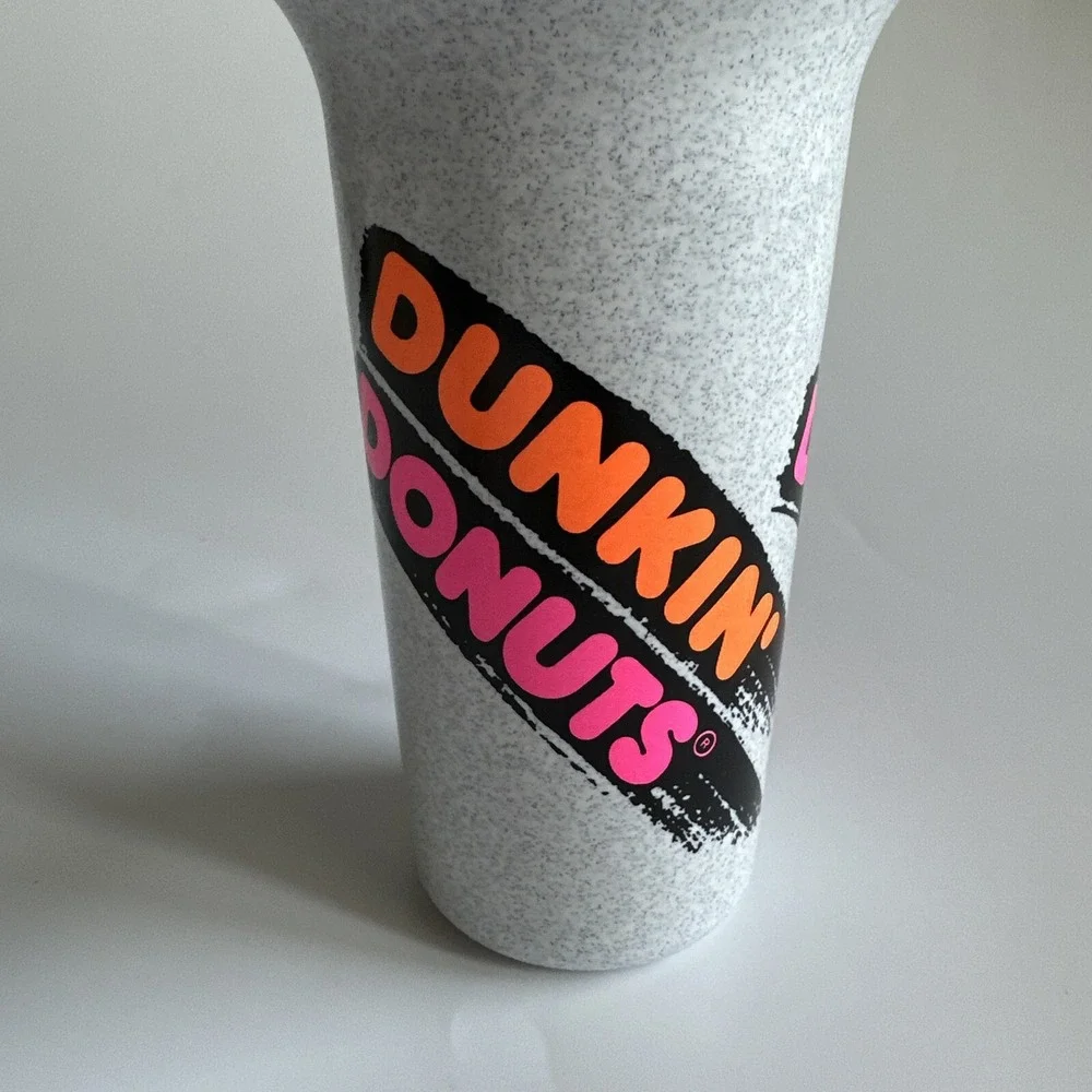 Vintage NEW Dunkin Donuts 48oz Cup Travel Tumbler Straw Lid Rare USA Plastic